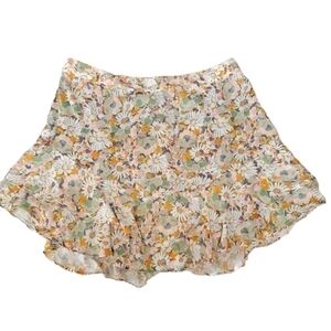 🛑 2 / $40 Sale! Lauren Conrad Floral A-Line Mini Elastic Waist Ruffle Skirt NWT